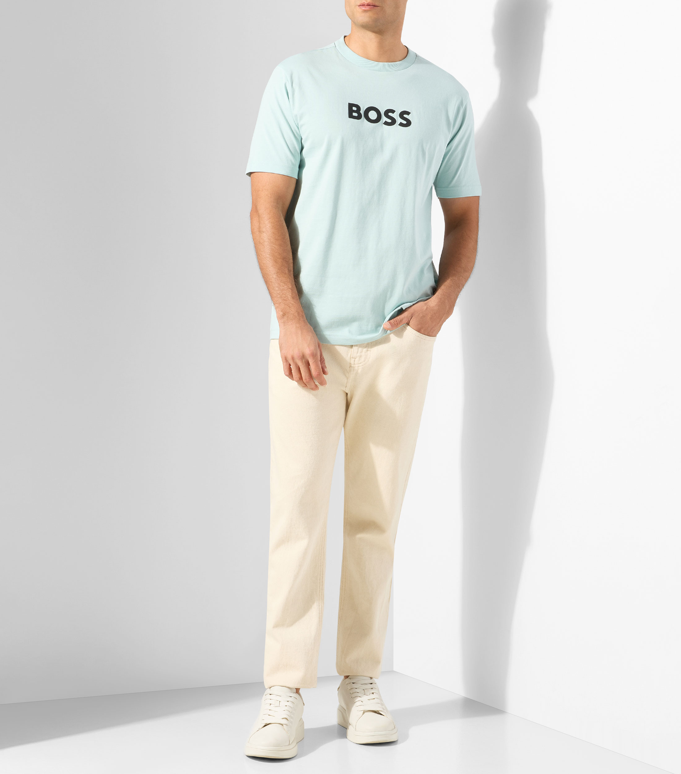 Playera cuello redondo manga corta estampada Hombre